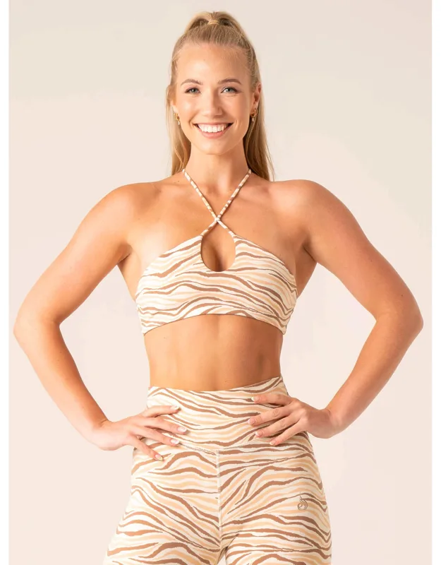 Ryderwear Unstoppable Sports Bra - Zebra With Keyhole Cutout And Crossover Straps