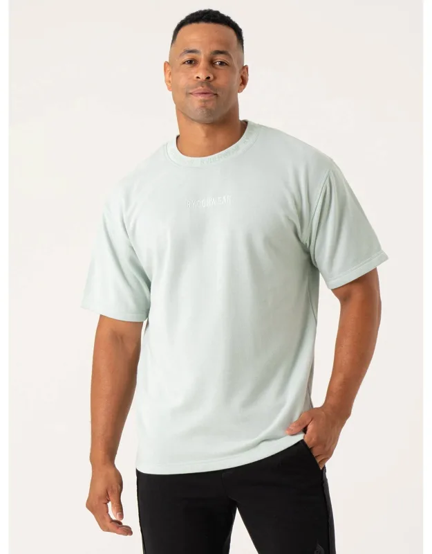 Ryderwear Pursuit Fleece T-shirt - Spearmint Regular Fit Crewneck Short Sleeve_