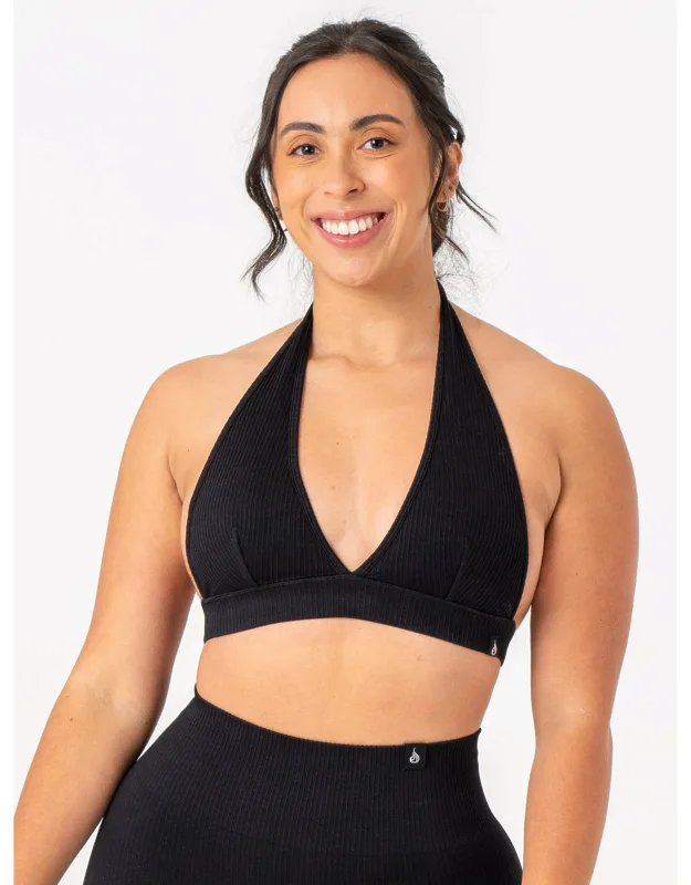 Rib Seamless Halter Sports Bra