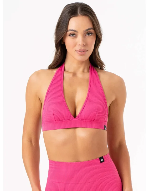 Rib Seamless Halter Sports Bra