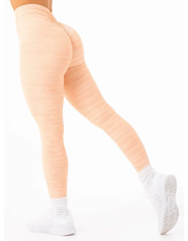 Nkd V Scrunch Leggings - Blush With Foldover Waistband And Scrunch Bum