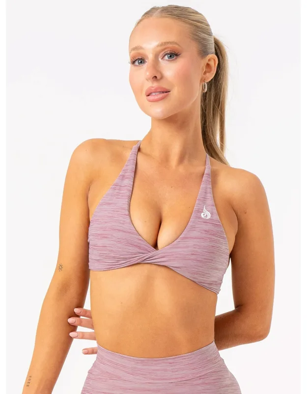Ryderwear Nkd Twist Sports Bra - Low V-neck, Flattering Twist Detail