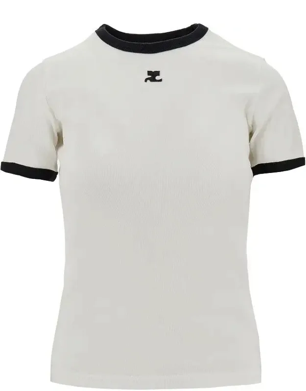 Cotton T-shirt With Contrasting Trims