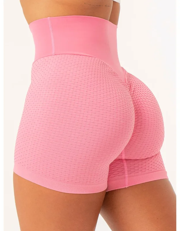 Ryderwear Honeycomb Scrunch Seamless Shorts - Bright, High Foldover Waistband, Lightweight Honeycomb Seamless Fabric