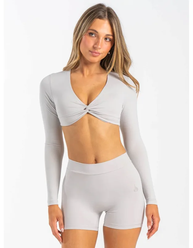 Nkd Knot Long Sleeve Top - Asymmetrical Neckline, Second-skin Fit