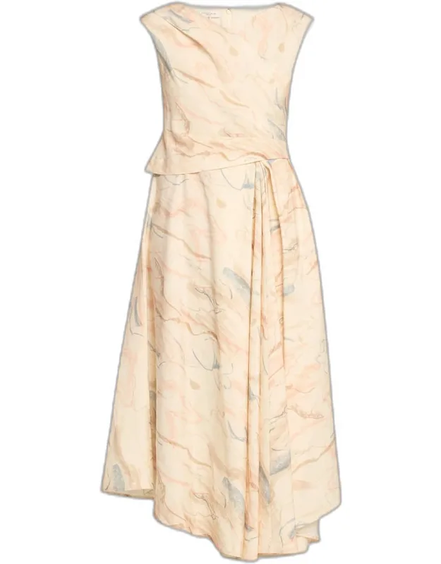 Draped-front Asymmetric Dress