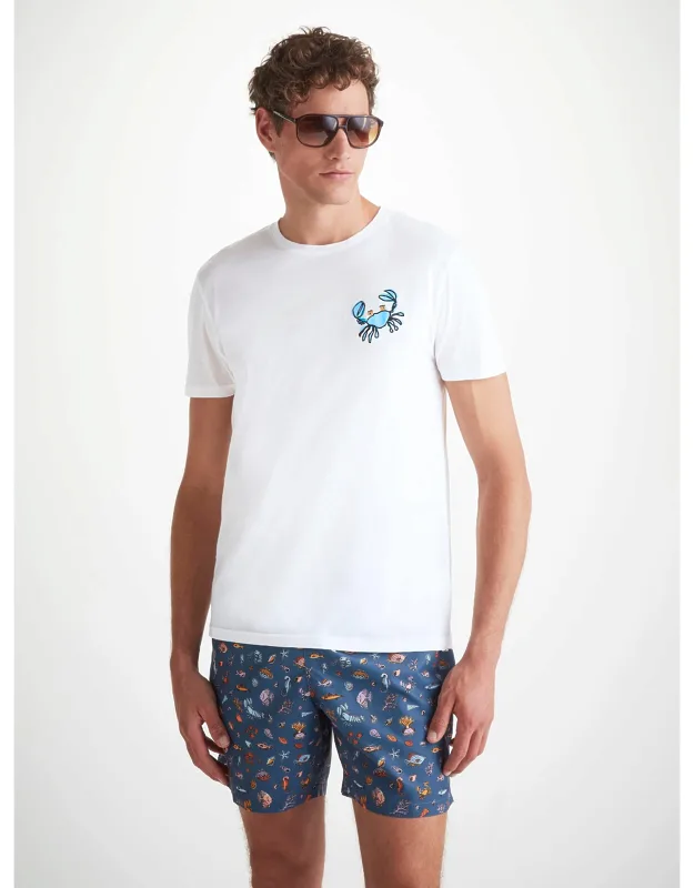 Pima Cotton T-shirt With Crab Motif