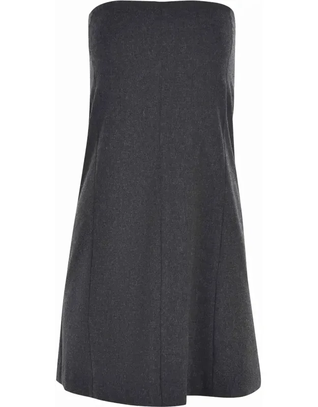 Dress With Bandeau Neckline And Straight Cut