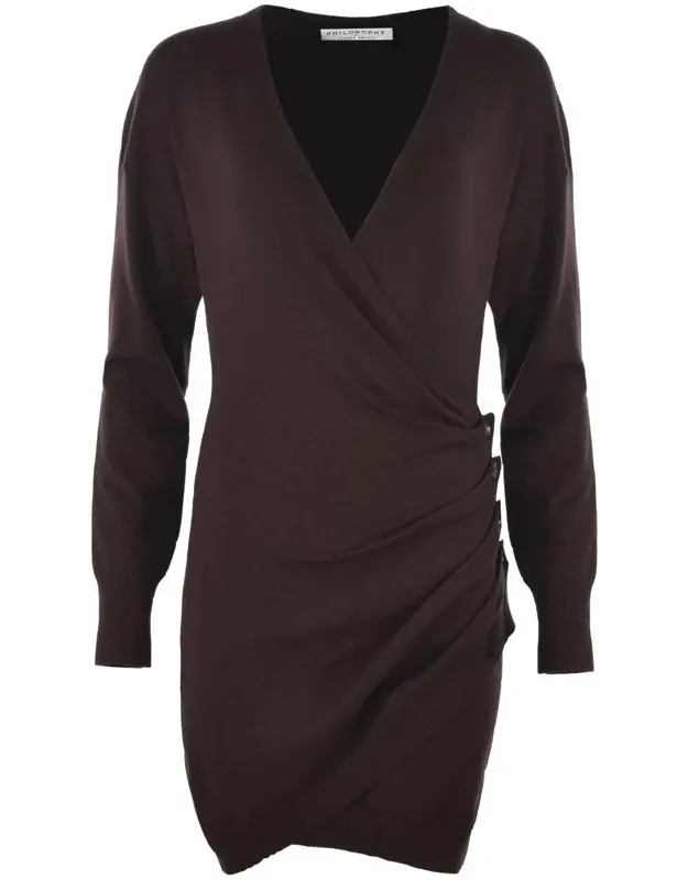 Philosophy Di Lorenzo Serafini Dress With V-neck And Wrap Closure