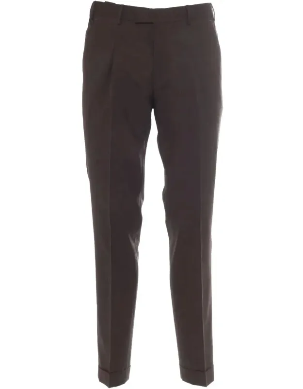 Pt Torino Pants With 1 Pleat And Diagonal Pockets