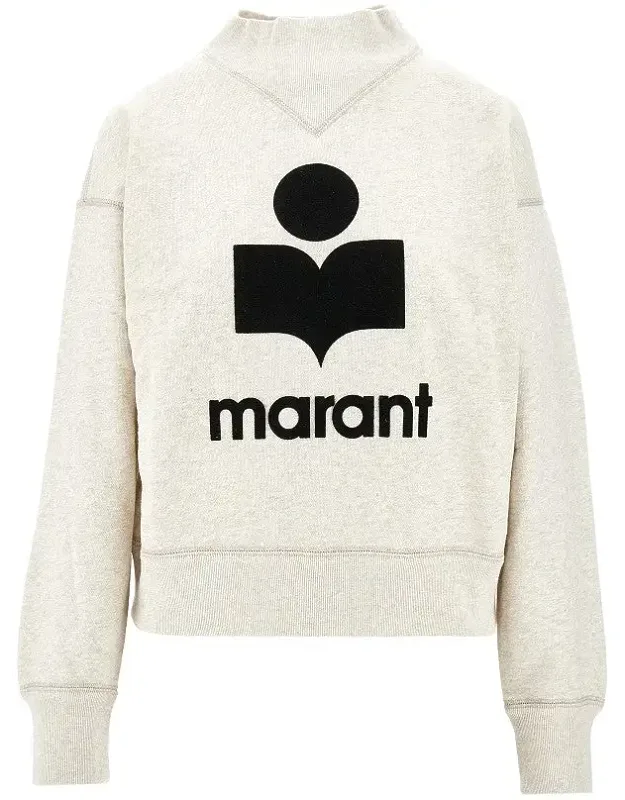 'moby Sweatshirt With Flocked Logo, Made From Soft Organic Cotton Blend'