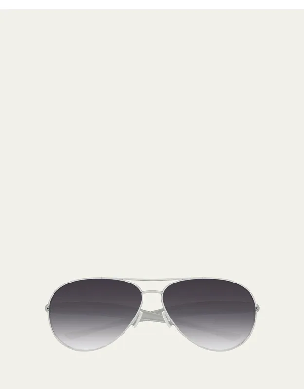 Curved Metal Aviator Sunglass