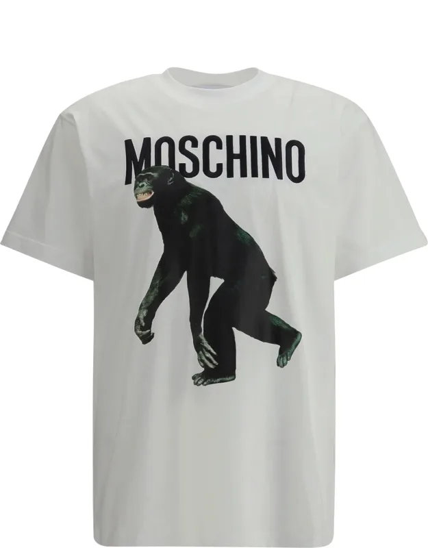 T-shirt With Ribbed Crew Neck And Maxi Print