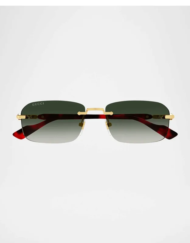 Rimless Metal Rectangle Sunglasses