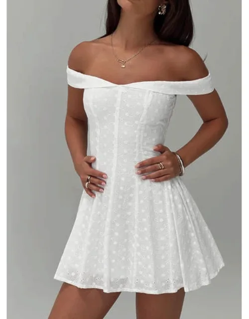 Rosebud Broiderie Off The Shoulder Mini Dress