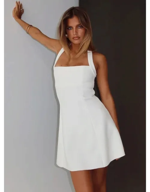 Alyn Halter Mini Dress Square Neckline, Invisible Zip Fastening
