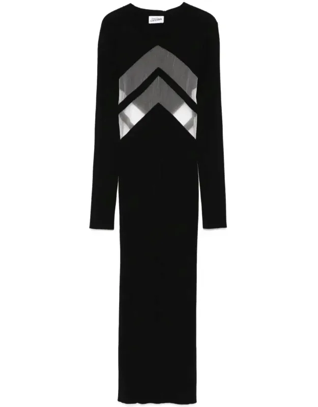 Dress With Transparent Chevrons
