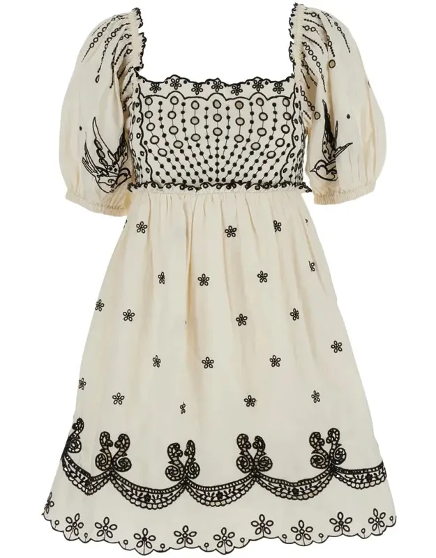 Kingsley Dress With All-over Embroidery In Cotton