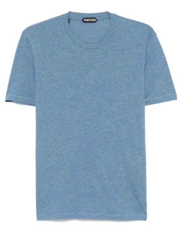 Cotton Blend Melange Crew Neck T-shirt