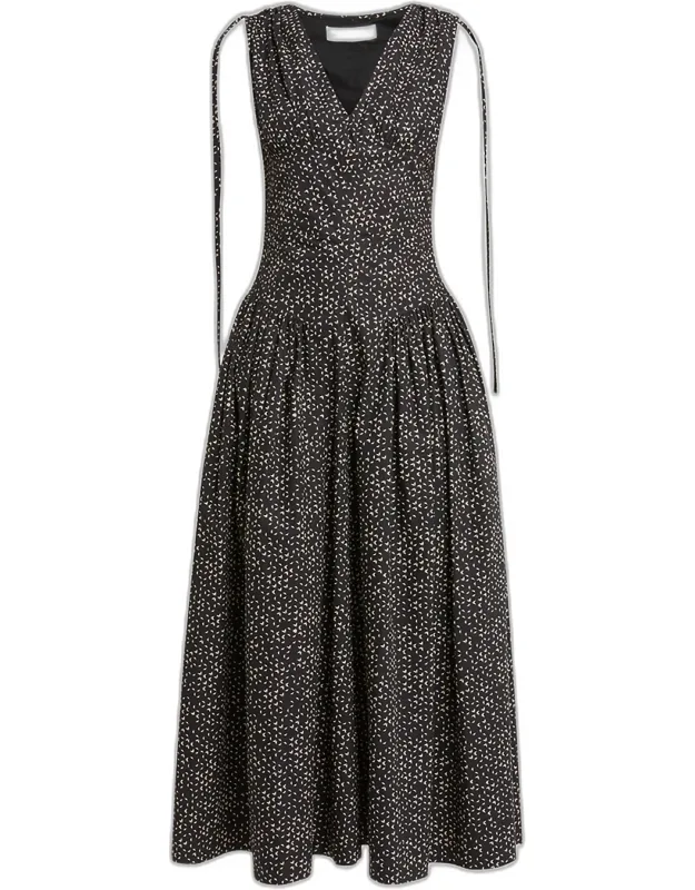 Printed Poplin Drop-waist Dress