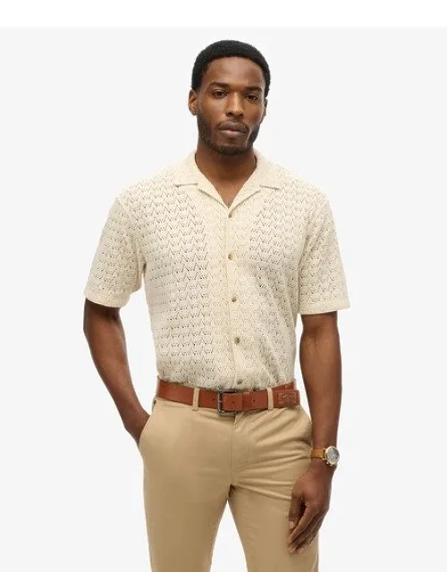 Superdry Knitted Texture Shirt - Relaxed Fit, Standard Collar