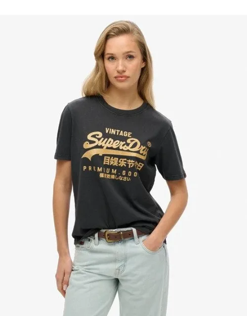 Vintage Logo Metallic Relaxed T-shirt