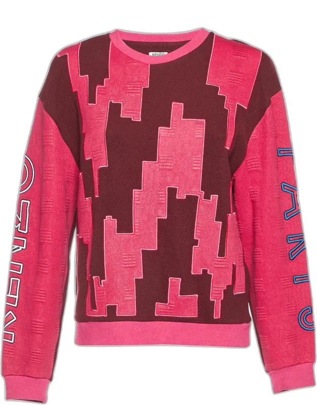 Block Pattern Wool Sweatshirt