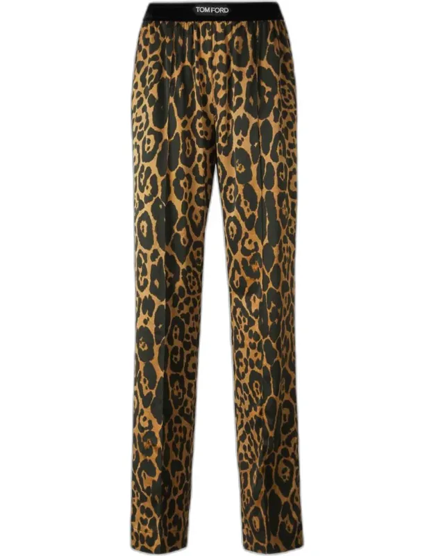 Silk Leopard Pants