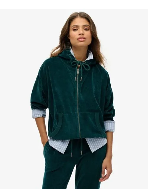 Velour Zip Hoodie