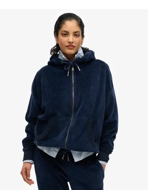 Velour Zip Hoodie