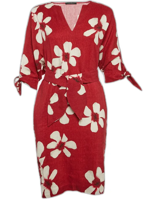 Floral Print Crepe Mini Dress