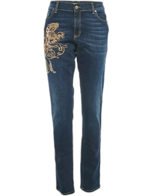 Studded Denim Skinny Jeans L Waist 33"