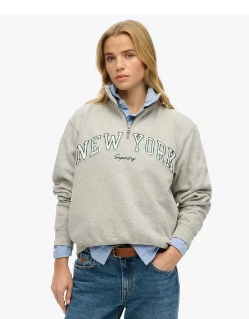 Superdry Athletic Essentials Applique Half Zip Sweatshirt With Loose Fit And Stylish Cut
