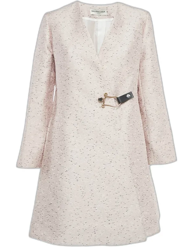 Slubbed Silk Blend Mid-length Coat
