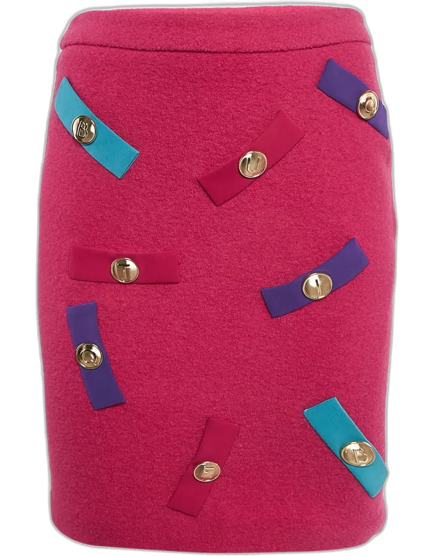 Embellished Wool Pencil Skirt