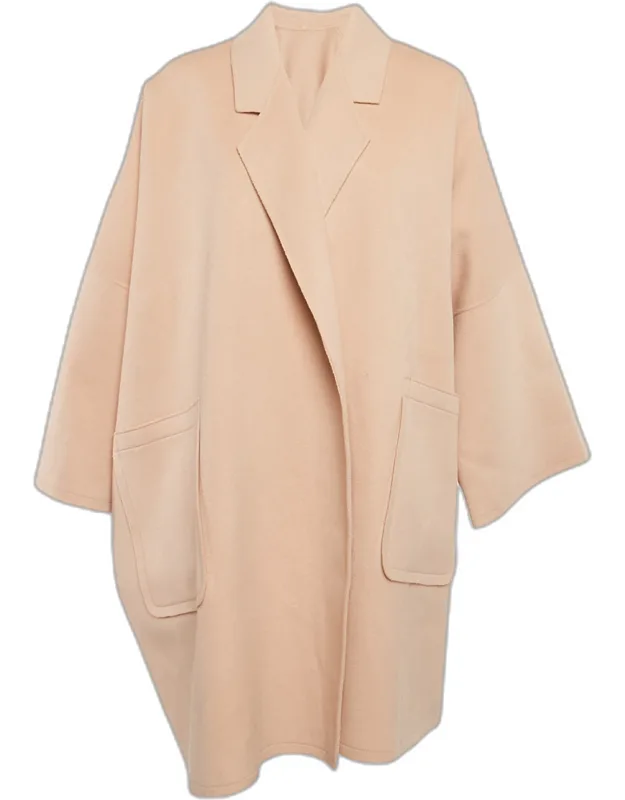 Wool Open Front Mid-length Coat