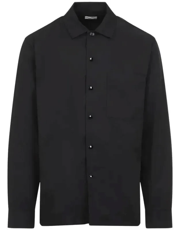 Shirt With Pointed Collar And Snap Button Fastening