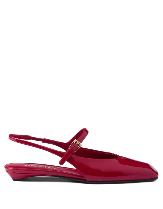 Leather Slingback Ballerina Shoes