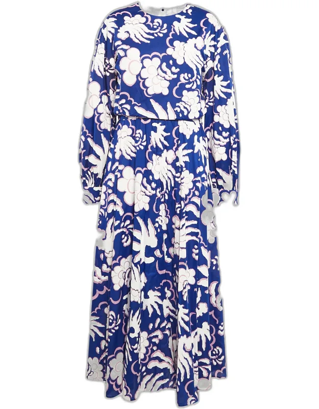 Abstract Print Cotton Maxi Dress