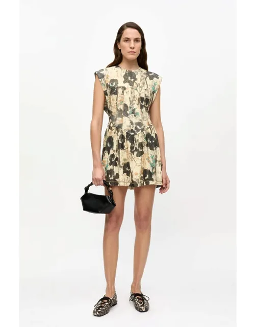 Printed Marl Mesh Corset Mini Dress
