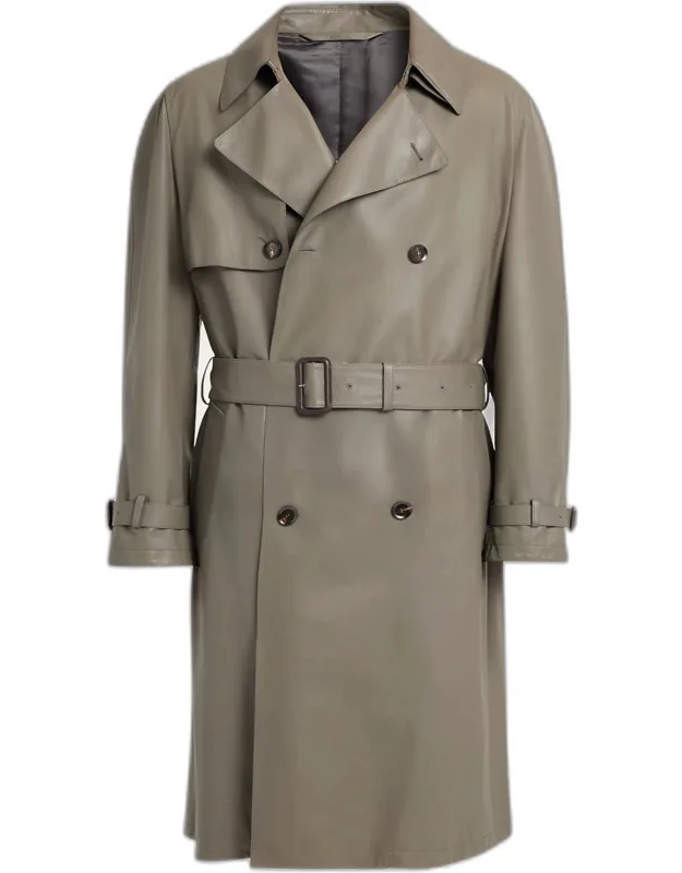 Loden Leather Trench Coat