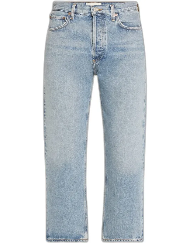 90s Pinch Waist Cropped Jeans Midrise, Fivepocket Style