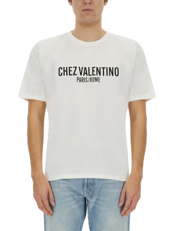 _valentino Cotton T-shirt With "chez" Print_