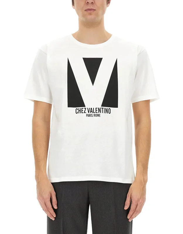 _valentino Cotton T-shirt With "chez" Print_