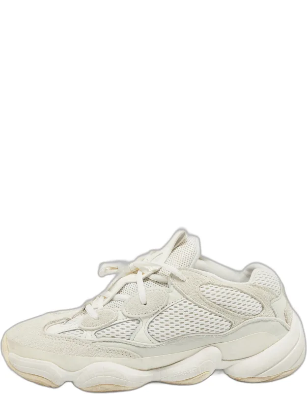 White Mesh And Suede Sneakers