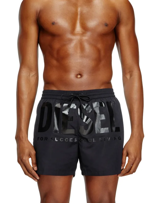 Mid-length Swim Shorts With Maxi Logo
