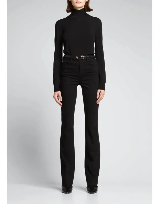 High-rise Straight Jeans With Raw Hem
