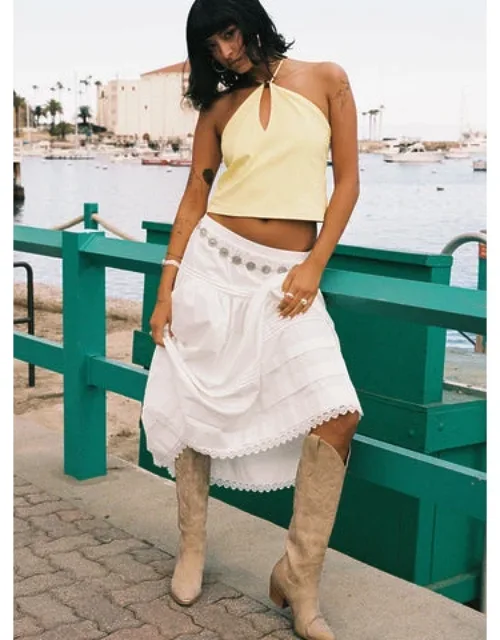 Calling For You Flowy Maxi Skirt With Elasticated Waistband And Ruched Detail