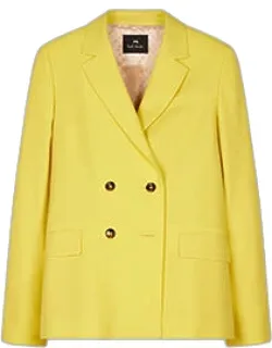 Citrine Wool Double-breasted Blazer