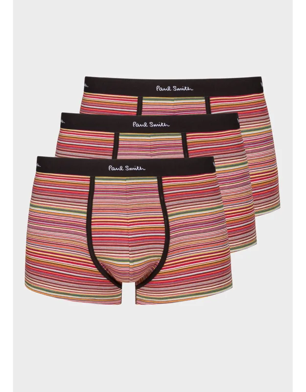 Organic-cotton 'signature Stripe' Low-rise Boxer Briefs Three Pack